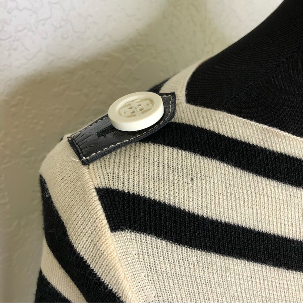 Tory Burch black and cream striped wool sweater size Extra Small - Picture 6 of 15
